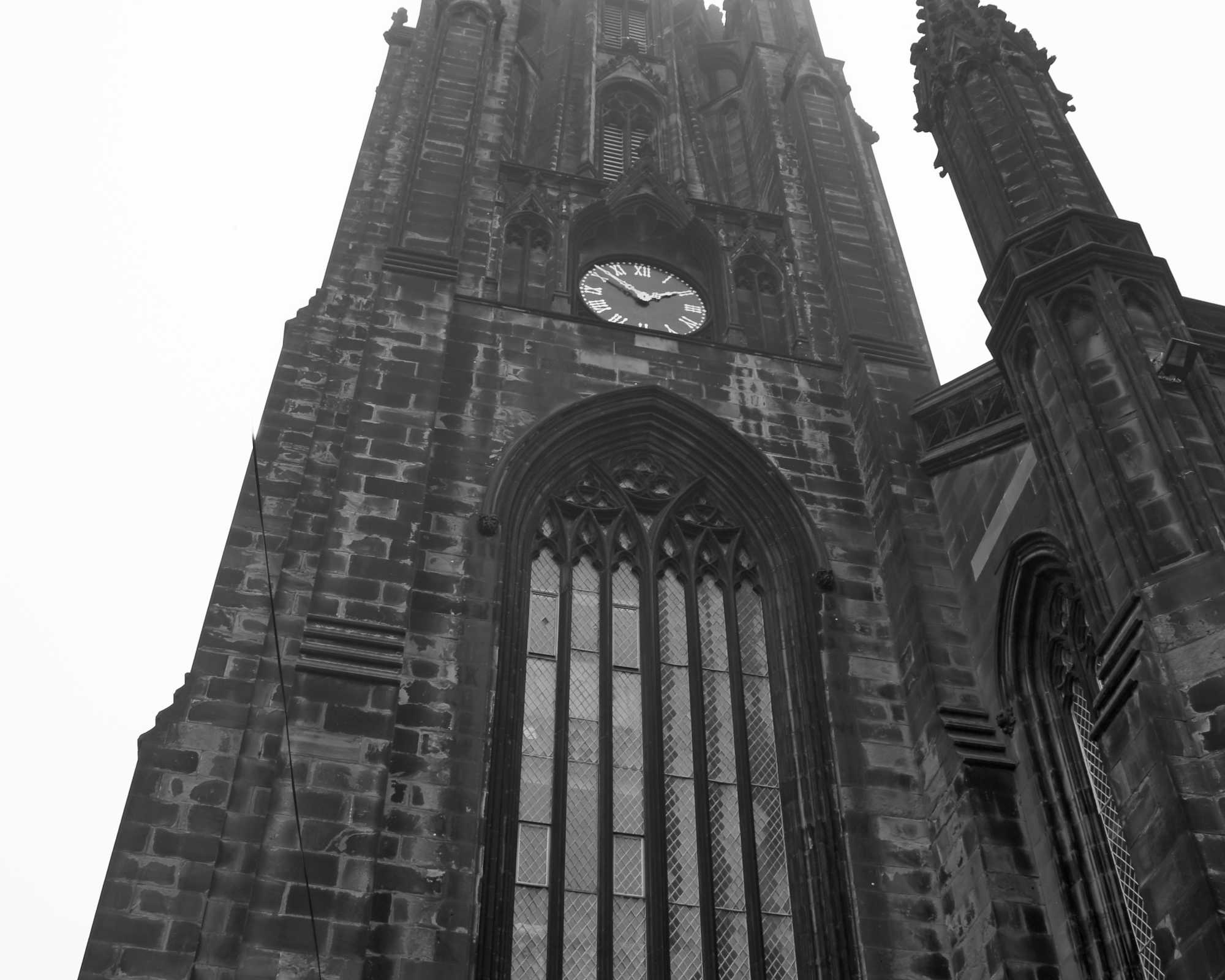 Looking Up at the a Church Tower