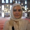 Lisa inside the Blue Mosque